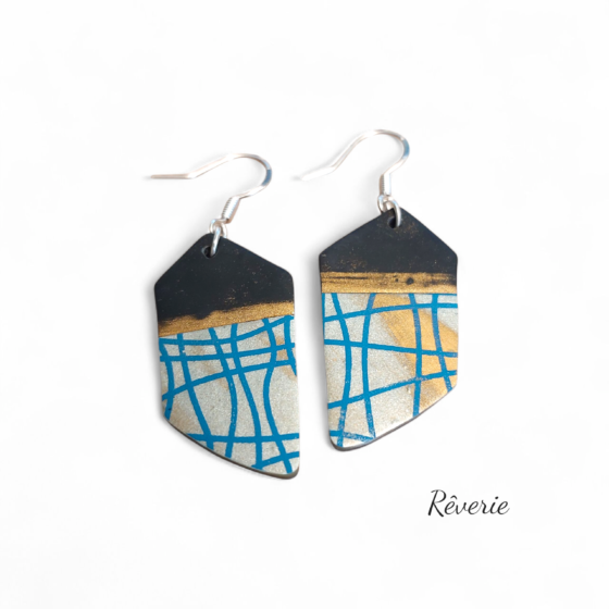 Geometric Horizon Polymer Clay Earrings