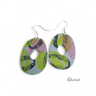 Tropical Pop Oval Cutout Earrings