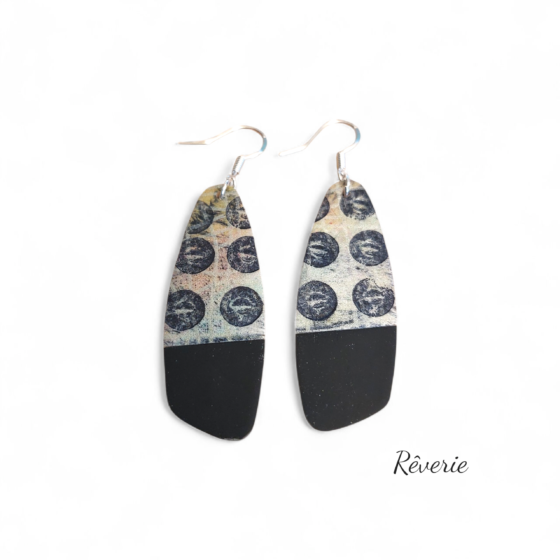 Monochrome Dot Drop Earrings